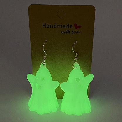 Glowing Cute Friendly Ghost Earring Set