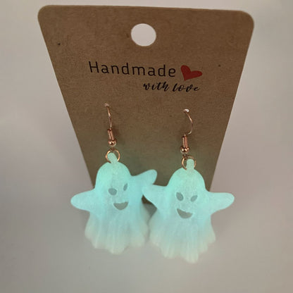 Glowing Cute Friendly Ghost Earring Set