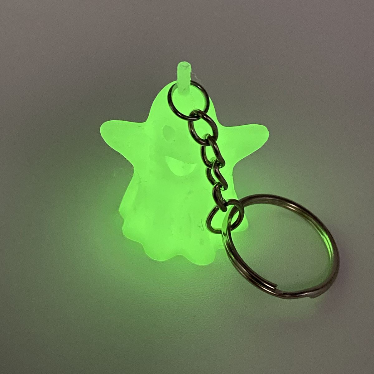 GlowingCuteFriendlyGhostrainbowkeychainilluminated - Kimmie's Creations L.L.C.