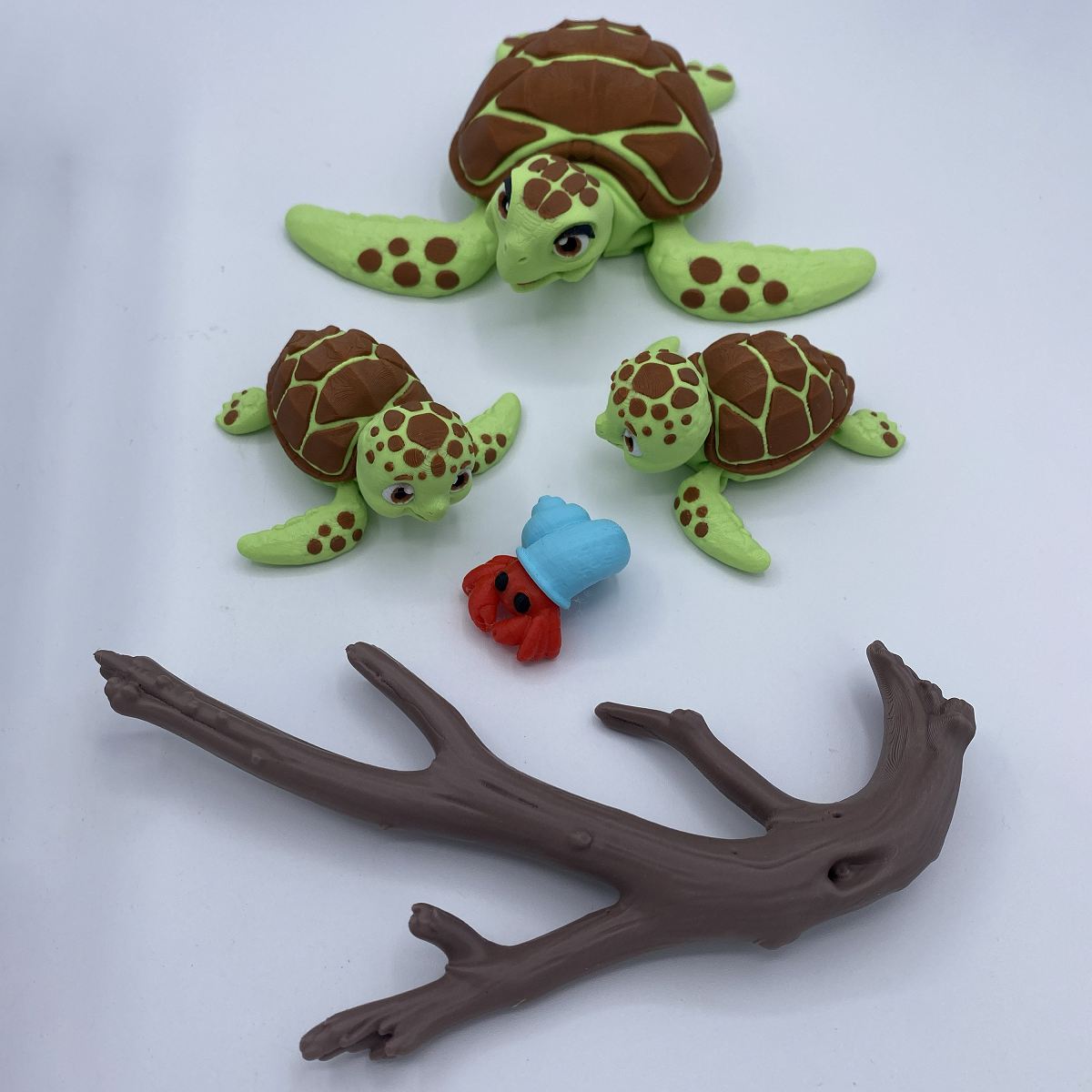 Green sea turtle terrarium pieces