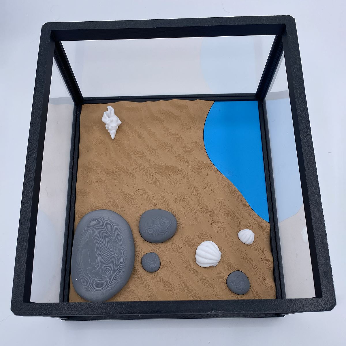 Green sea turtle terrarium shown without pieces