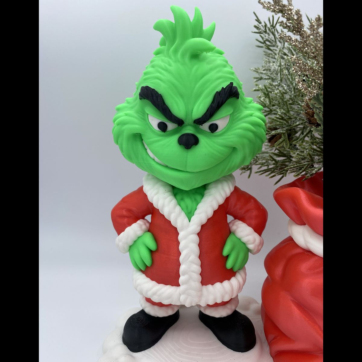 Grinch with Santa's bag BBW soap holder 3D printed Christmas decor