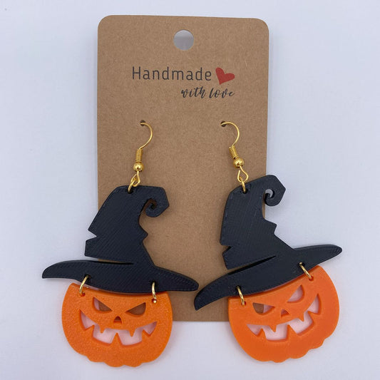Halloween Pumpkin Witch Earring Set