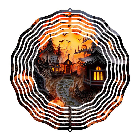 Spooky Spectacle: Haunted House-Inspired Wind Spinner! - wind spinner