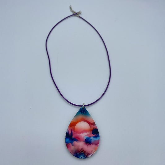 Heavenly Pink Teardrop Necklace
