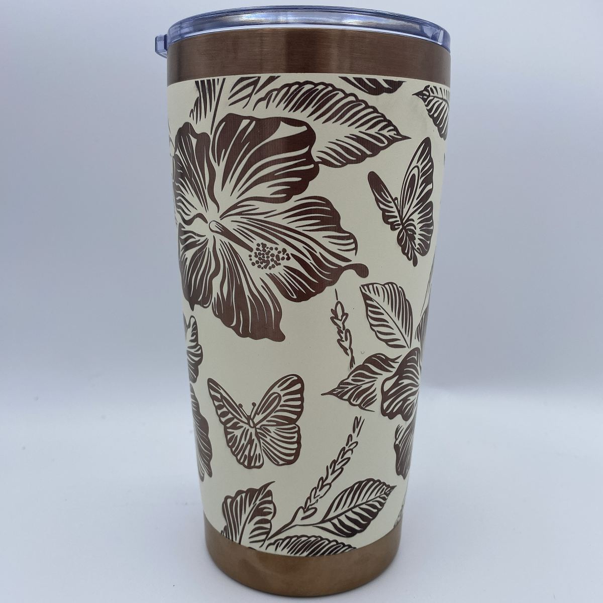 Hibiscusphoto1creamwithcopperbacking - Kimmie's Creations L.L.C.
