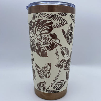 Hibiscusphoto1creamwithcopperbacking - Kimmie's Creations L.L.C.