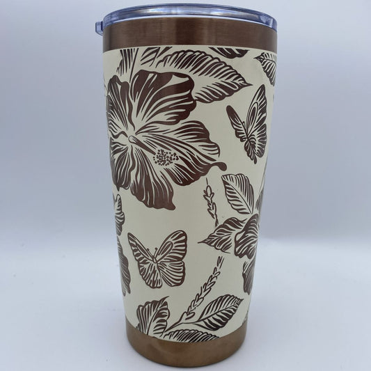 Hibiscus Engraved Tumbler