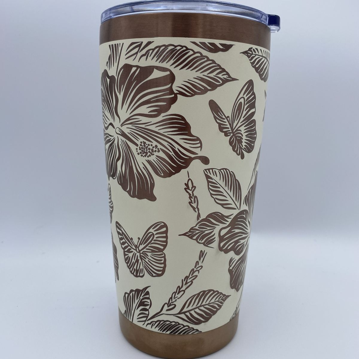 Hibiscusphoto2creamwithcopperbacking - Kimmie's Creations L.L.C.