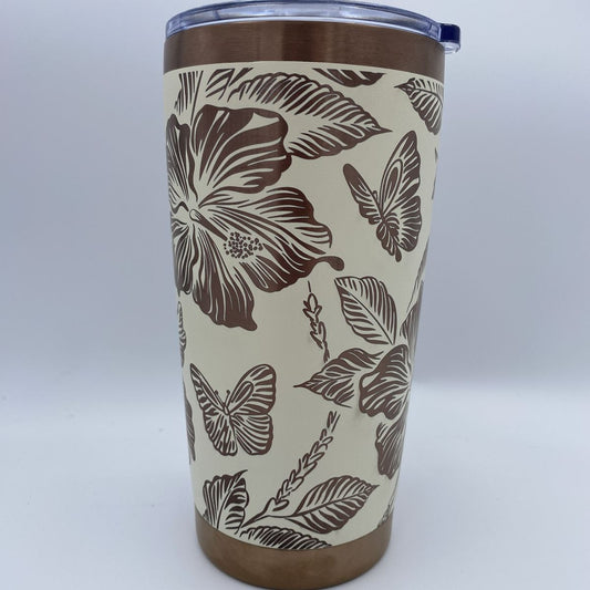 Hibiscus Engraved Tumbler