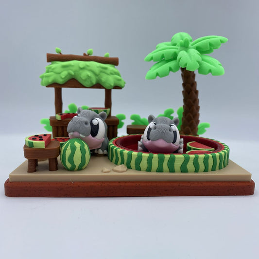 Hippo Watermelon Resort 3D printed playset