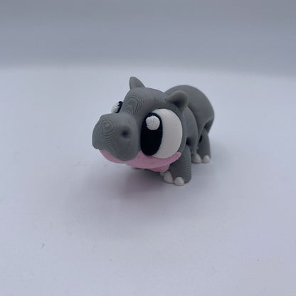 Poseable hippos with watermelon resort diorama