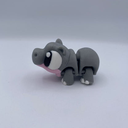 Poseable hippos with watermelon resort diorama