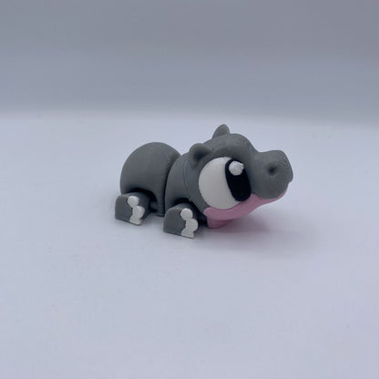Poseable hippos with watermelon resort diorama