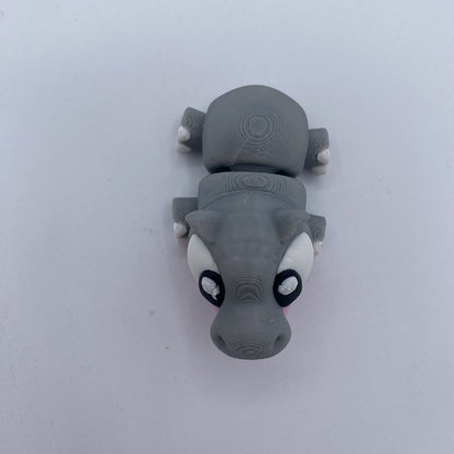 Poseable hippos with watermelon resort diorama
