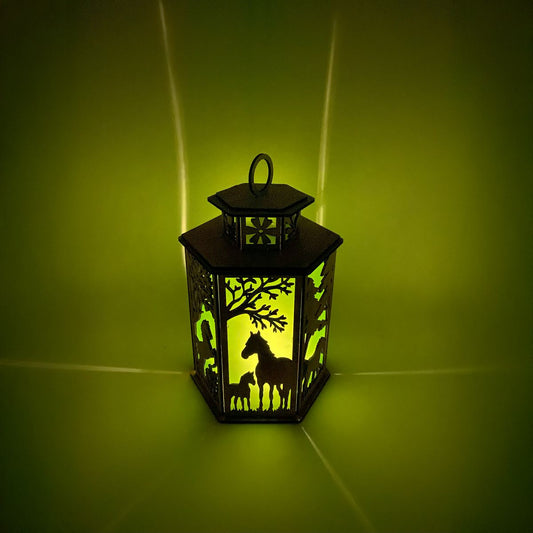 Horse & Colt Cupola design flameless candle Lantern