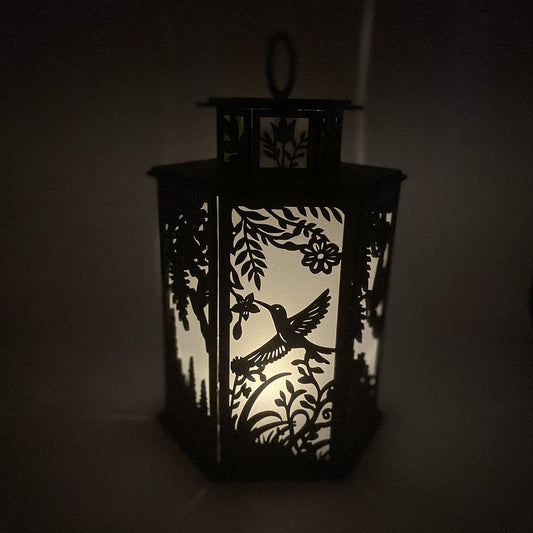 Hummingbird Lantern with Cupola and a flameless candle (PICS)