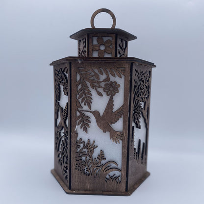 Hummingbird Lantern with Cupola and a flameless candle (PICS)
