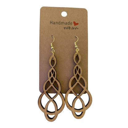 Geometric Wooden Earring Design - Natural Oak - jewelry