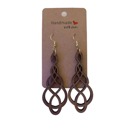 Geometric Wooden Earring Design - Rosewood - jewelry