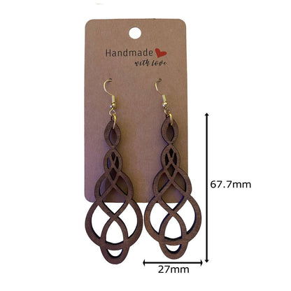 Geometric Wooden Earring Design - jewelry