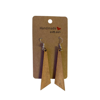 Triangle Wooden Earring - Natural Oak - jewelry