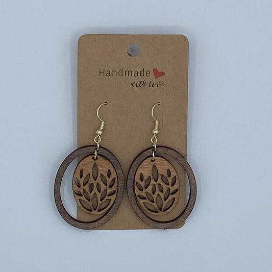 Dangle Laser Cut Wooden Earrings