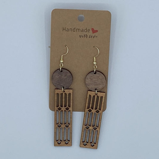Dangle Laser Cut Wooden Earrings