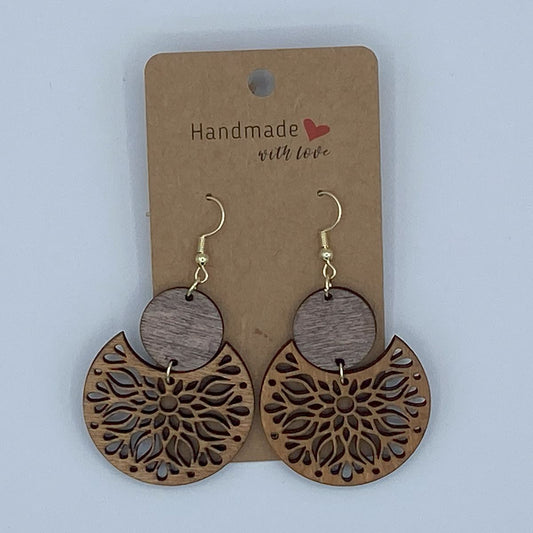Dangle Laser Cut Wooden Earrings