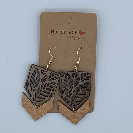 Dangle Laser Cut Wooden Earrings