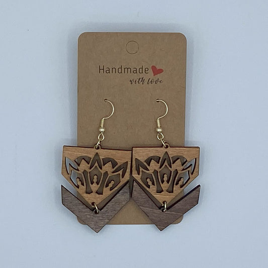 Dangle Laser Cut Wooden Earrings