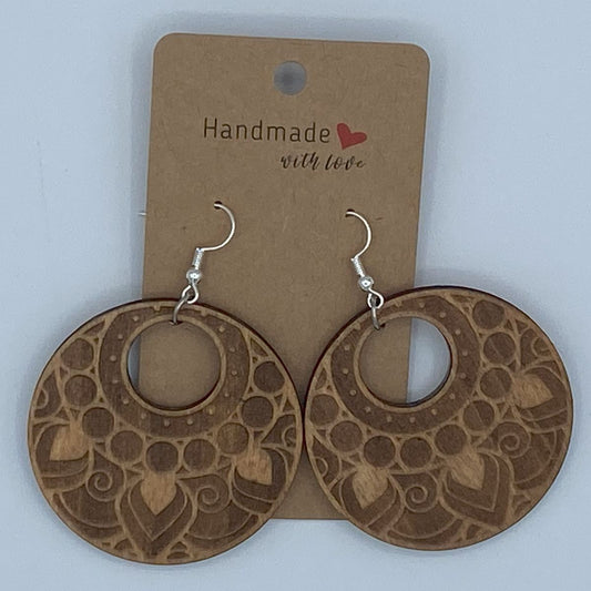 Mandala Wooden Earrings