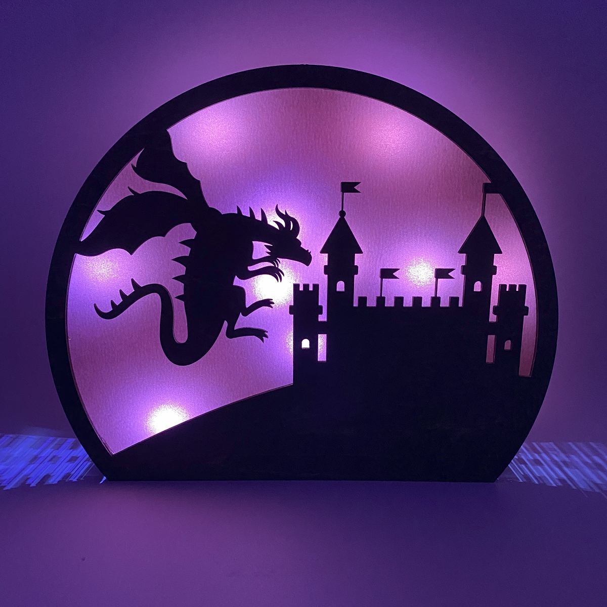 Dragon Castle Attack LED strip Dome Lantern