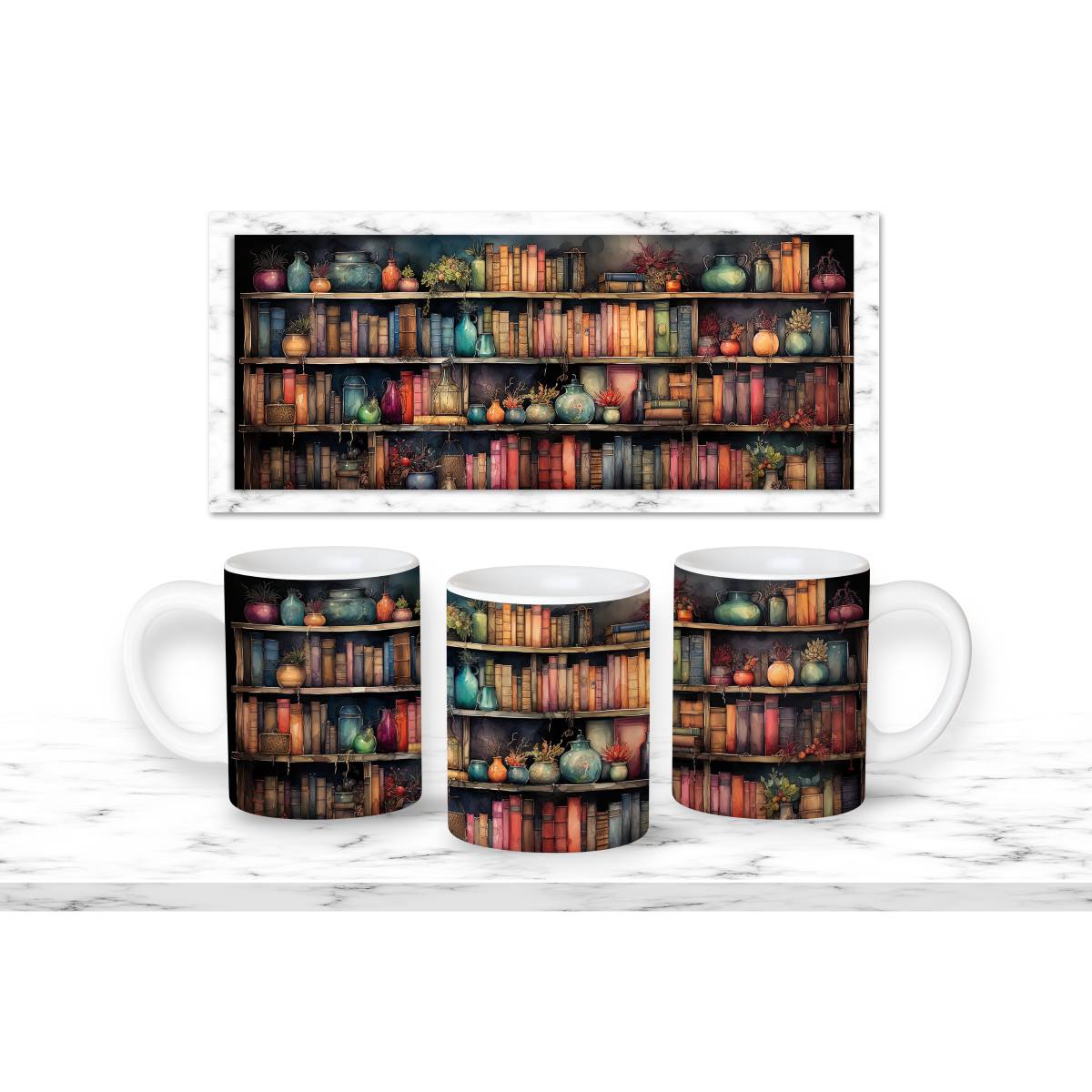 Library Books and Bookshelves Mugs - 01 / 11 oz - mug