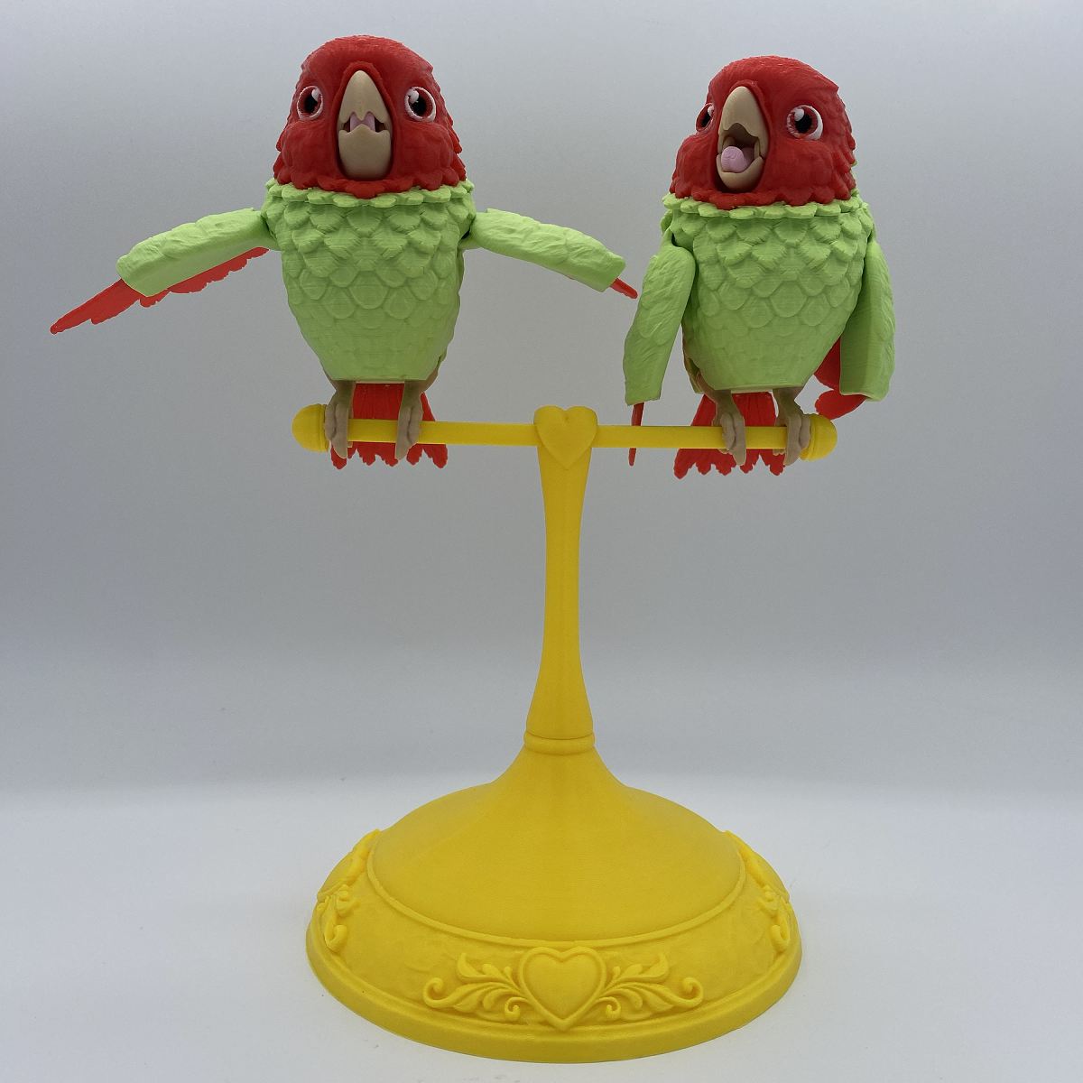 Lovebirds on a Perch - 3D Printed Articulated Diorama