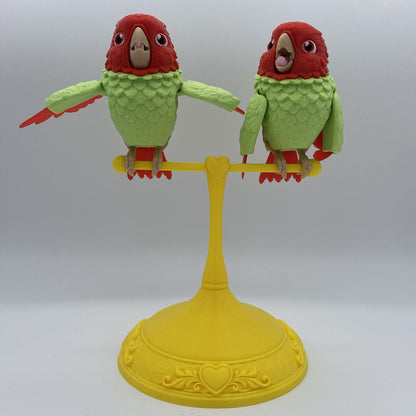 Lovebirds on a Perch - 3D Printed Articulated Diorama