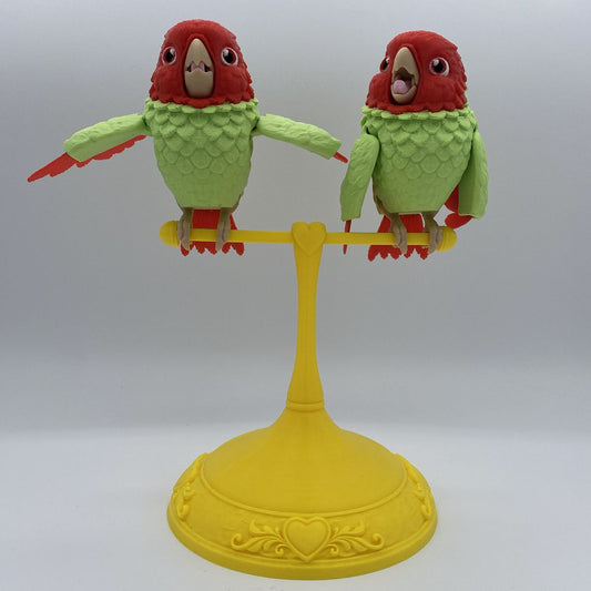 Lovebirds on a Perch - 3D Printed Articulated Diorama
