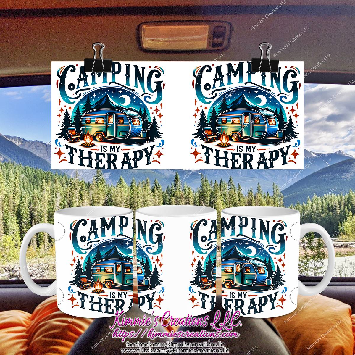 Camping is my Therapy Mug - mug