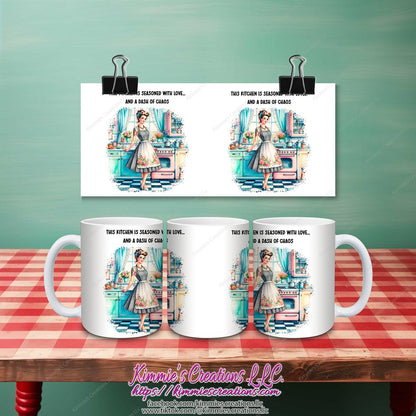 Sarcastic Retro Housewife Mugs - A Dash of Chaos / 11 oz - mug
