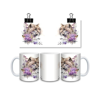 Snow Leopard in Astounding Watercolor Mug - mug