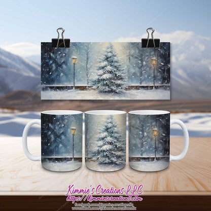 Vibrant Christmas Tree Design on a Mug - Kimmie's Creations L.L.C.