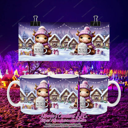 Merry Christmoos Highland Cow Mug - Kimmie's Creations L.L.C.