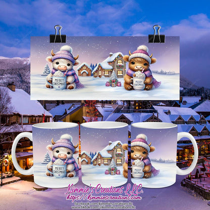 Merry Christmoos Highland Cow Mug - Kimmie's Creations L.L.C.