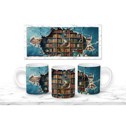 Library Books and Bookshelves Mugs - 03 / 11 oz - mug