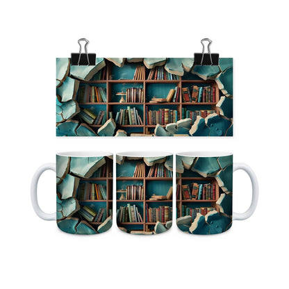 Library Books and Bookshelves Mugs - mug