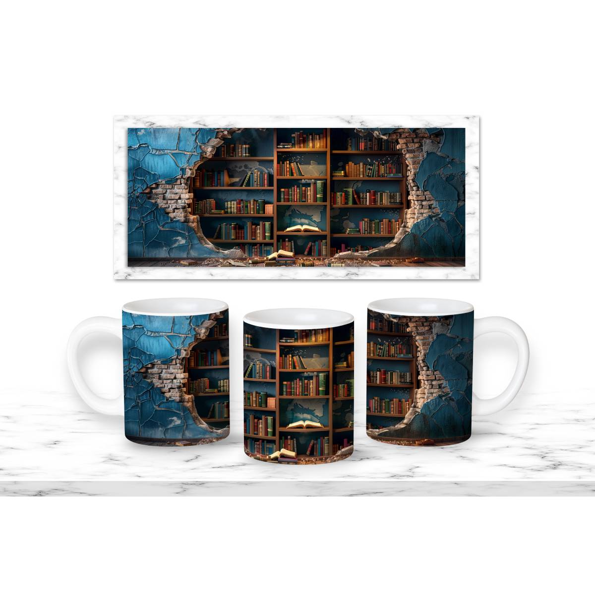 Library Books and Bookshelves Mugs - 07 / 11 oz - mug