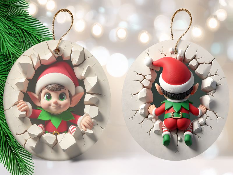 ORN0036ROMUChristmasElf3D - Kimmie's Creations L.L.C.