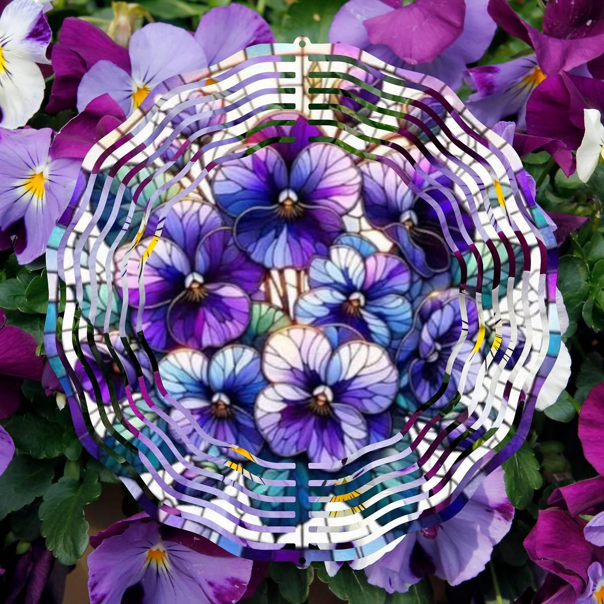 Whirling Pansies: A Captivating Wind Spinner - Kimmie's Creations L.L.C.