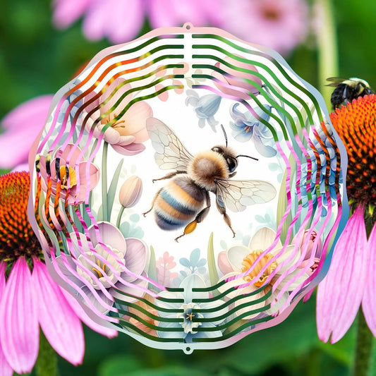 Breathtaking Honeybee Dance Among Colorful Flowers! - a Wind Spinner - wind spinner