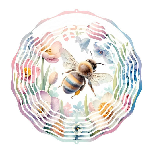 Breathtaking Honeybee Dance Among Colorful Flowers! - a Wind Spinner - wind spinner